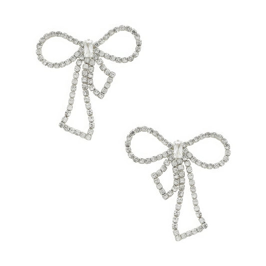 Rhinestone Bow Post Earrings