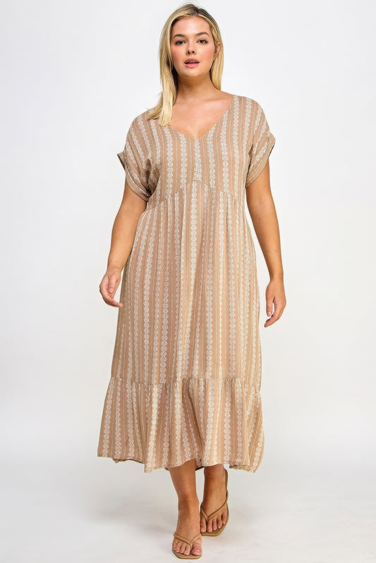 Cream Maxi Dress W/ Slip