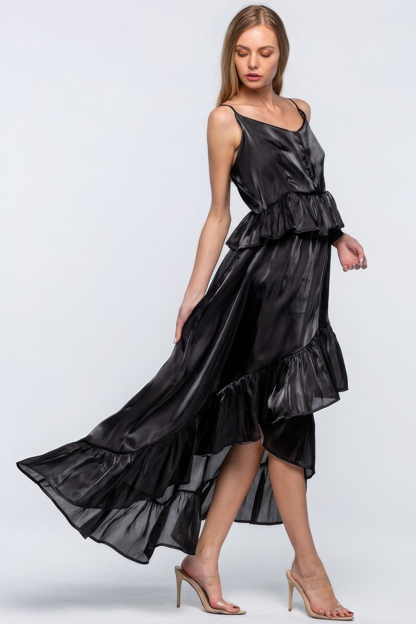 Shimmering Dress With Ruffles