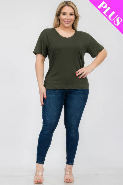 Plus Size Basic Short Sleeve T-shirt