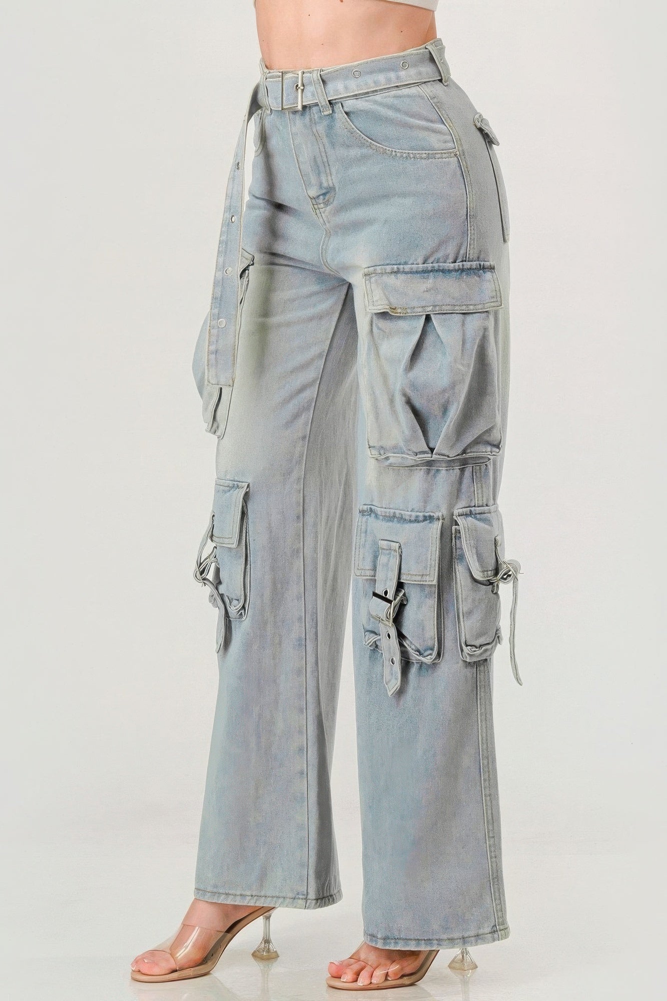 Light Blue Denim Cargo Jean