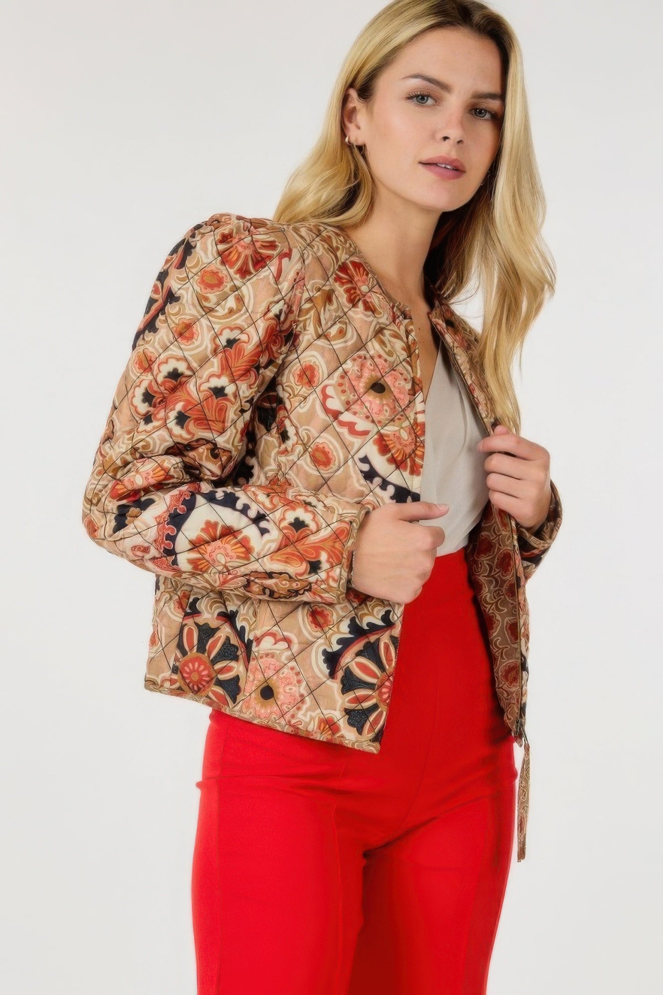 Zip Up Multi-print Jacket