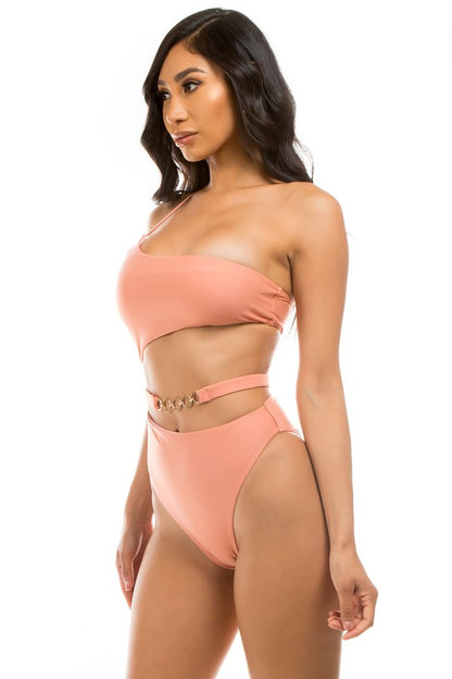 Peach Chic Belt One-Piece