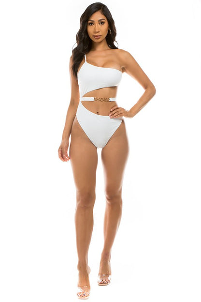 Peach Chic Belt One-Piece