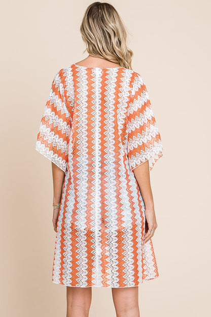 Orange Label Multi Crochet Lace Cover Up