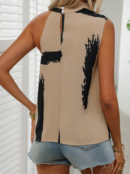 Cowl Neck Sleeveless Blouse