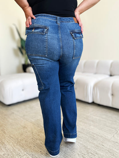 Judy Blue Full Size High Waist Straight Cargo Jeans