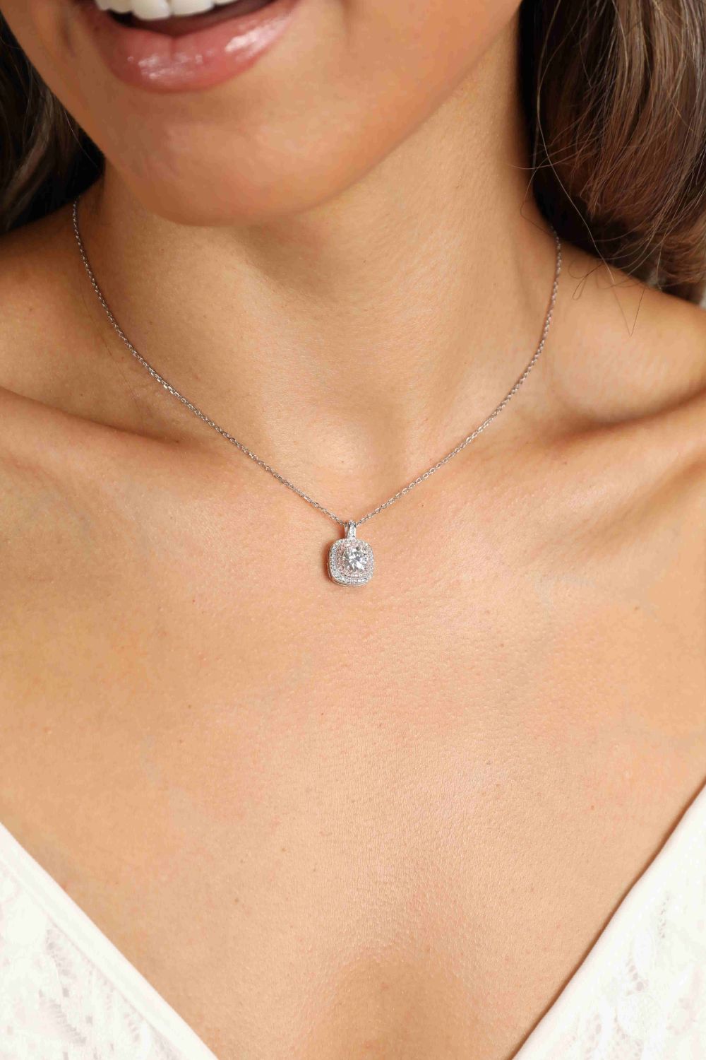 Moissanite Geometric Pendant Necklace