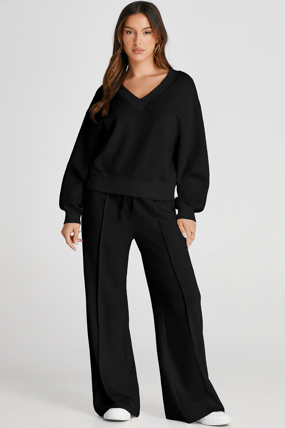 V-Neck Long Sleeve Top and Pants Active Set – MK XCLUSIVE