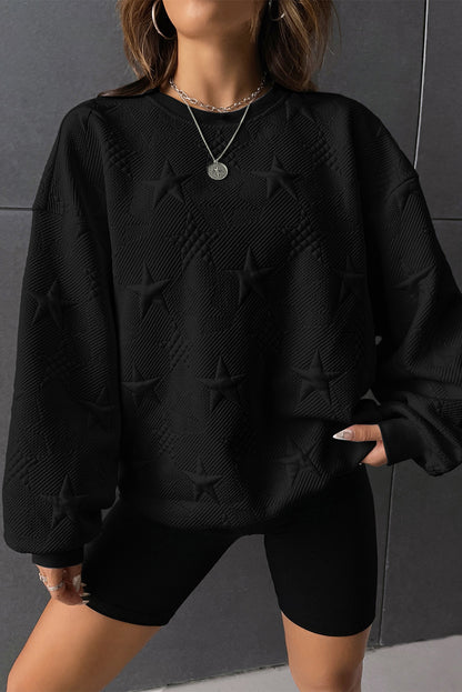 Star Lantern Sleeve Dropped Shoulder Sweatshirt