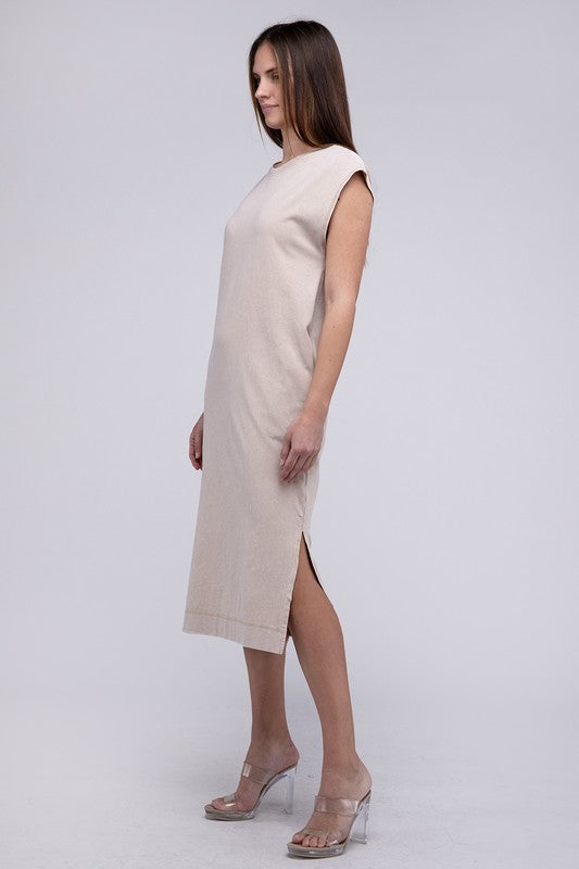 Pink Casual Comfy Sleeveless Midi Dress