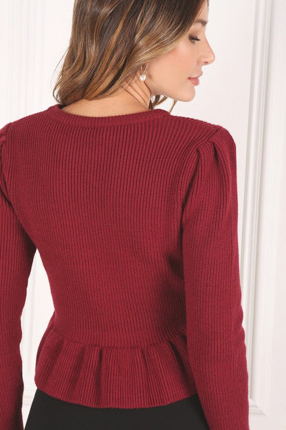 Peplum sweater top