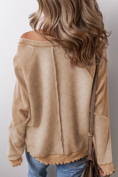 Exposed Seam Long Sleeve Sweatshirt