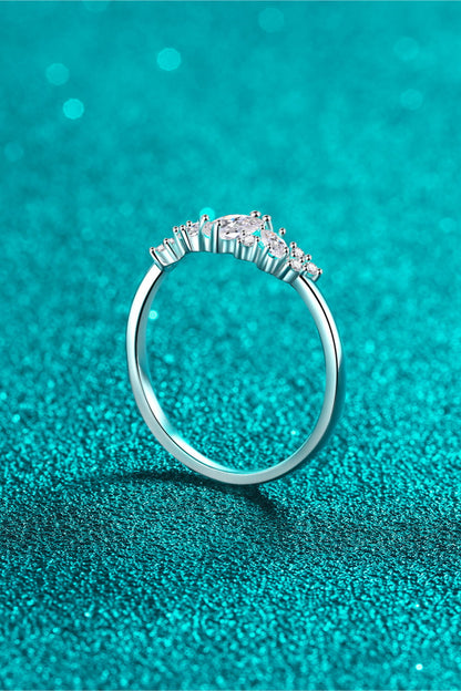 Moissanite Rhodium-Plated Ring