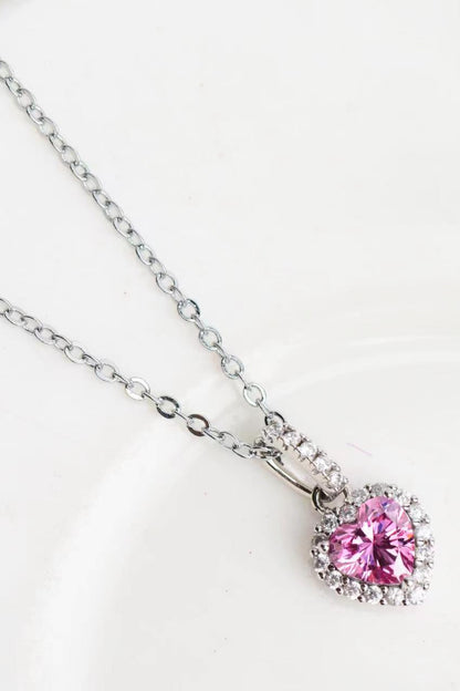 1 Carat Moissanite Heart Pendant Necklace