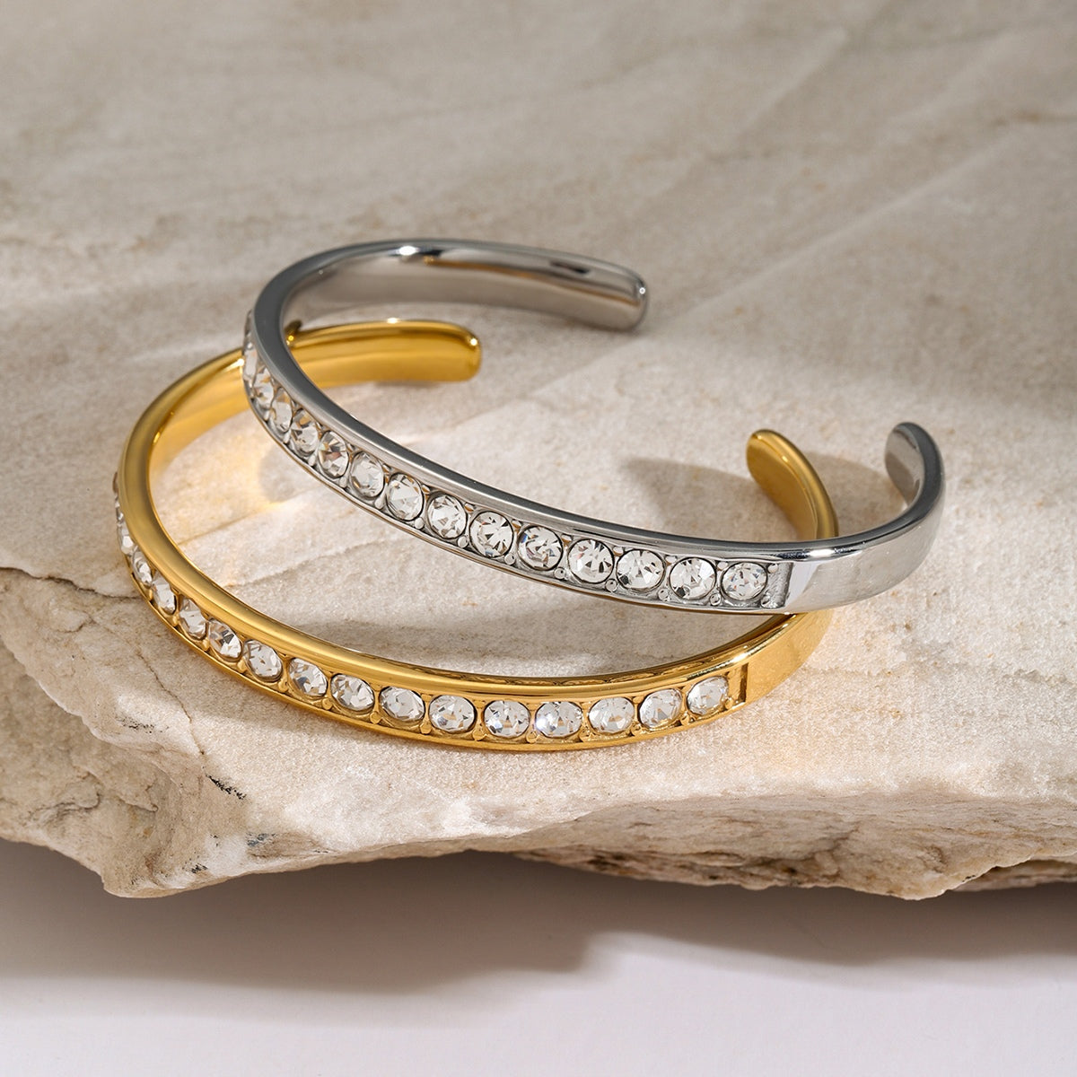 Stainless Steel Inlaid Zircon Bracelet