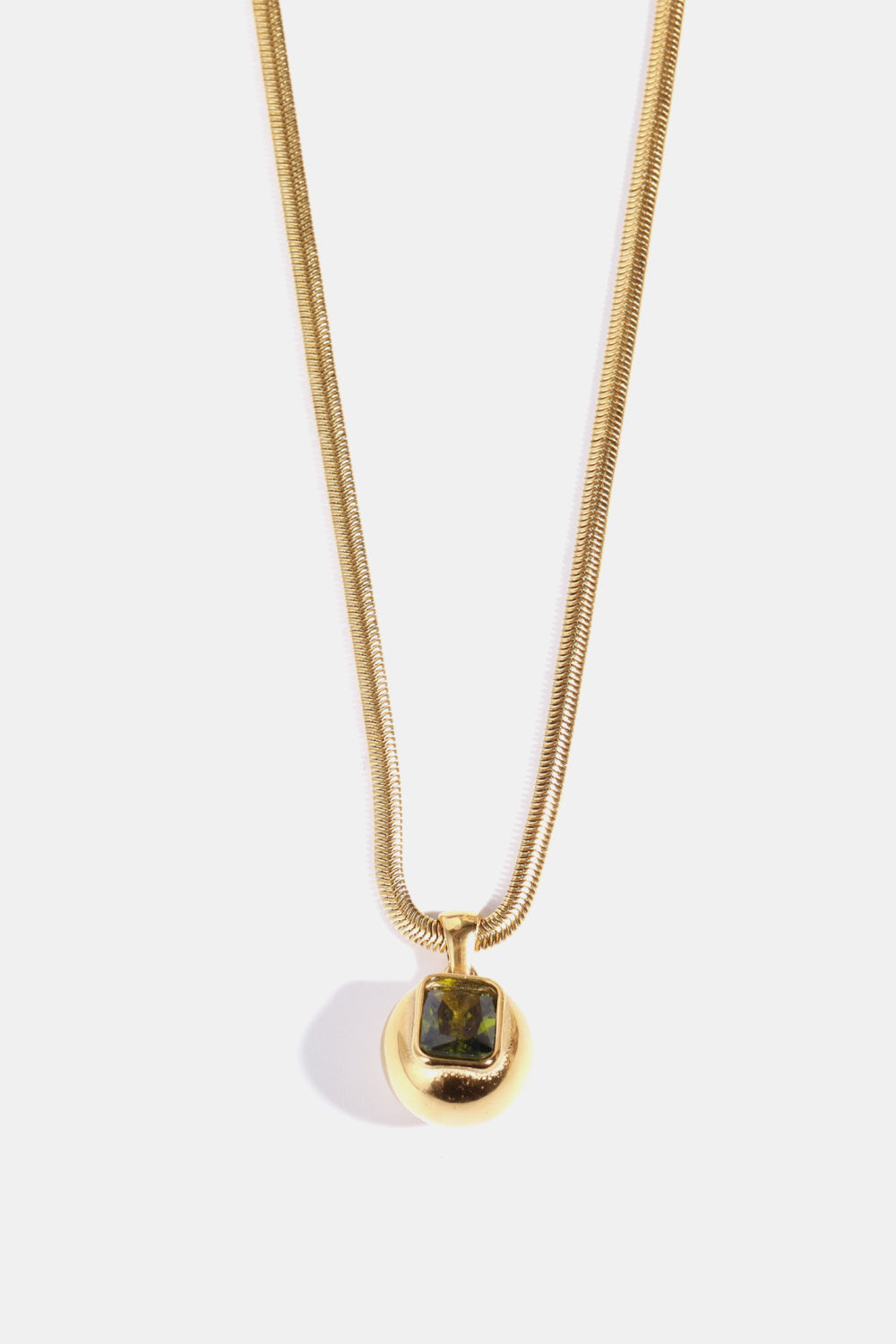 Zircon 18K Gold-Plated Geometrical Shape Pendant Necklace