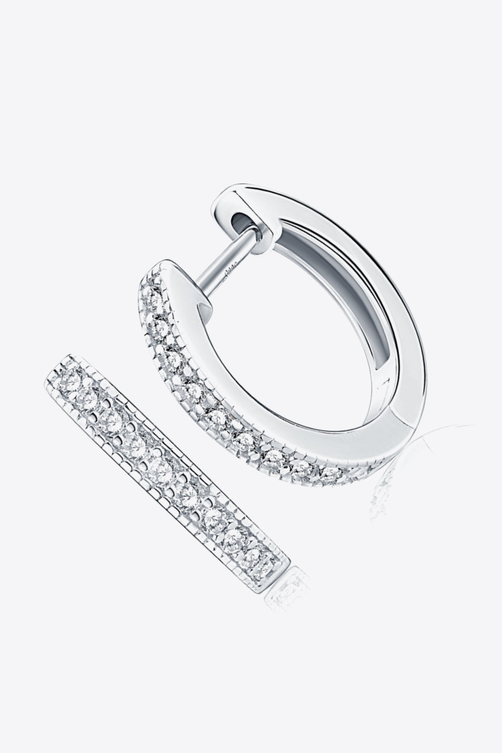 Inlaid Moissanite Hoop Earrings