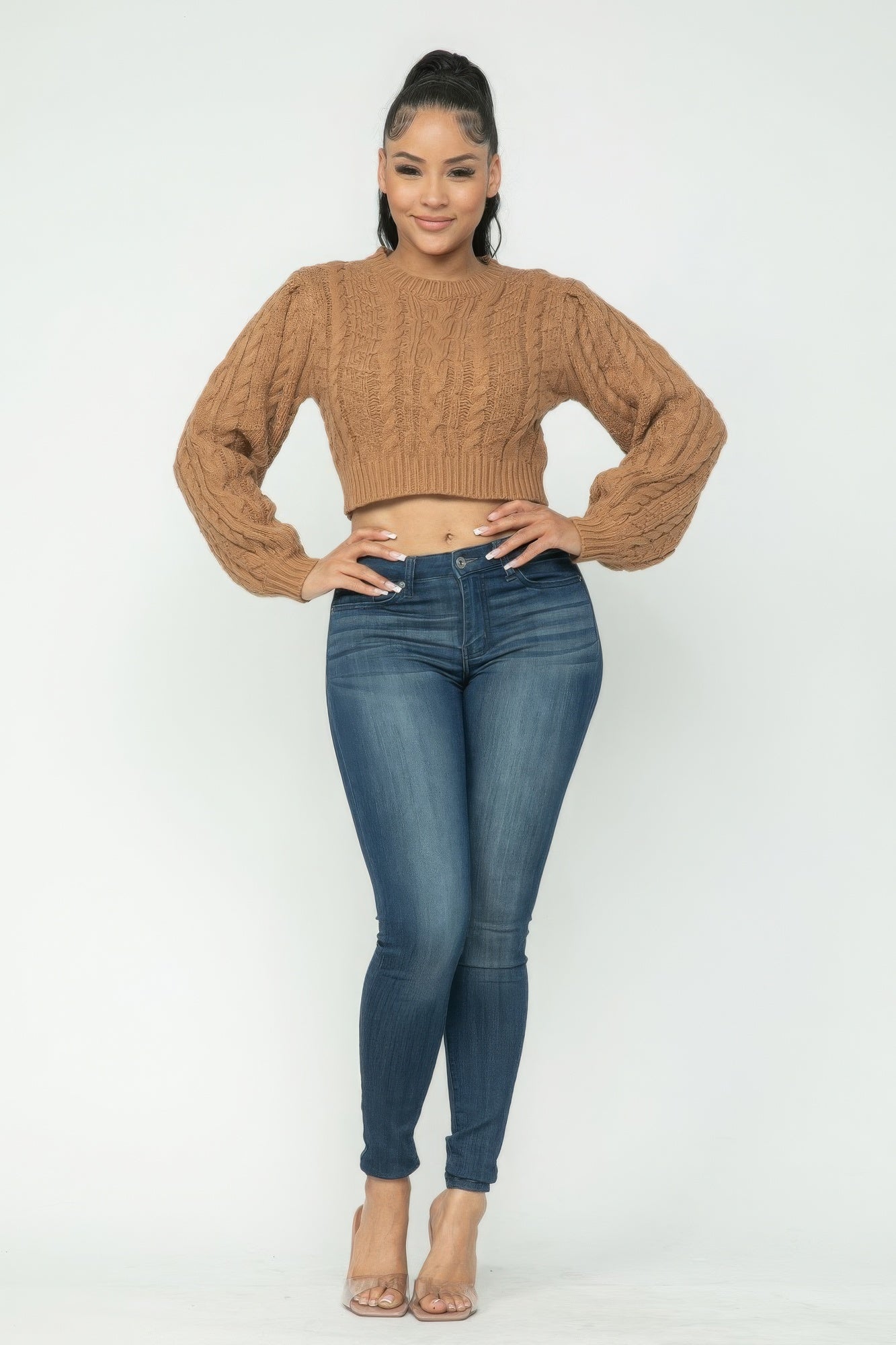 Camel Cable Pullover Top