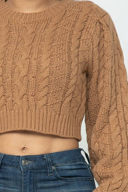 Camel Cable Pullover Top