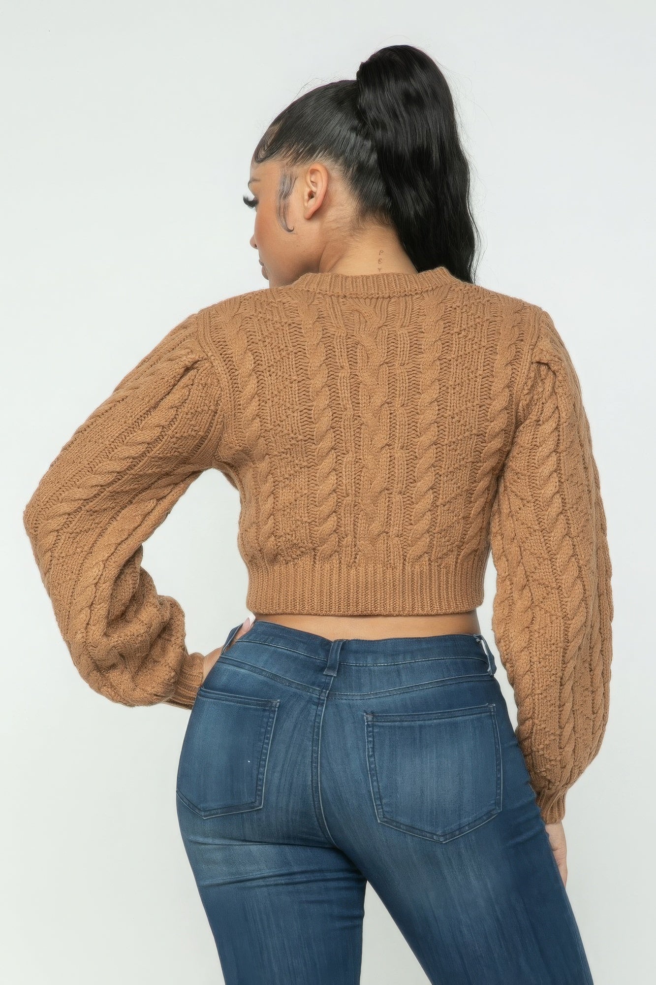 Camel Cable Pullover Top