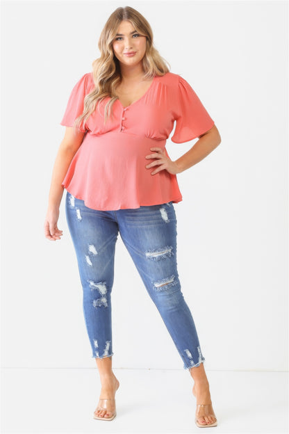 Plus Tie Detail Flare Top