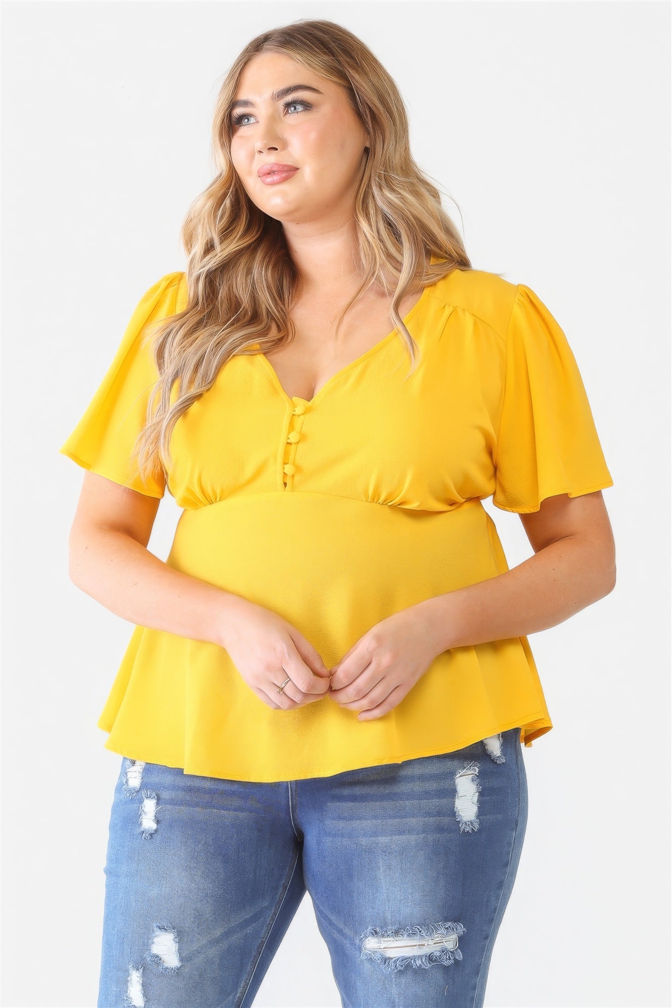 Plus Tie Detail Flare Top