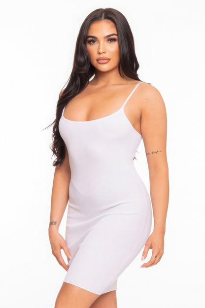 White Cami Heavy Rib Mini Dress