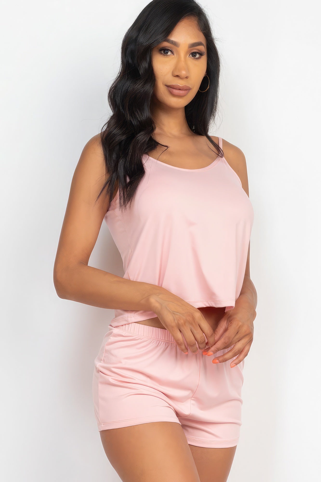 Light Pink Cami Top & Shorts Set