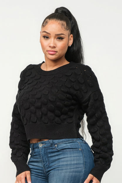 Black Checker Sweater Top