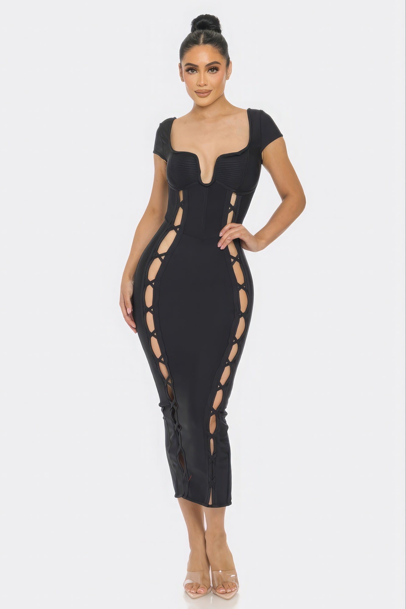 Black Bandage Midi Dress