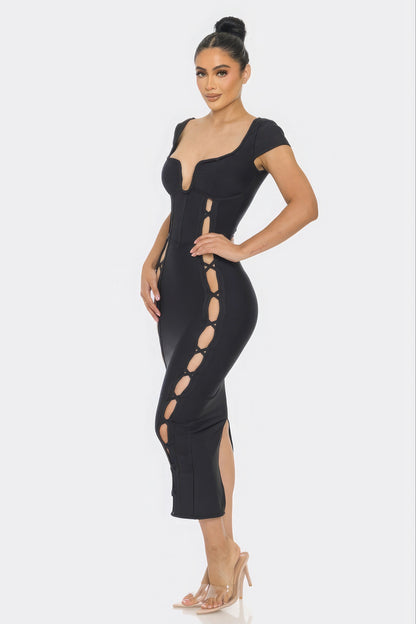 Black Bandage Midi Dress