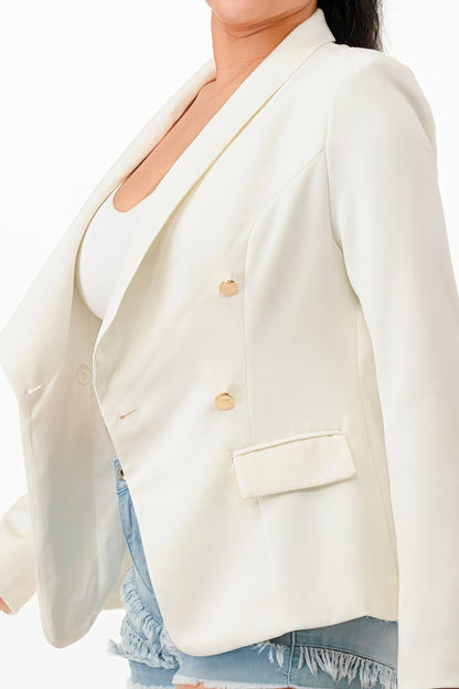 Women Double Breasted Blazer Jacket