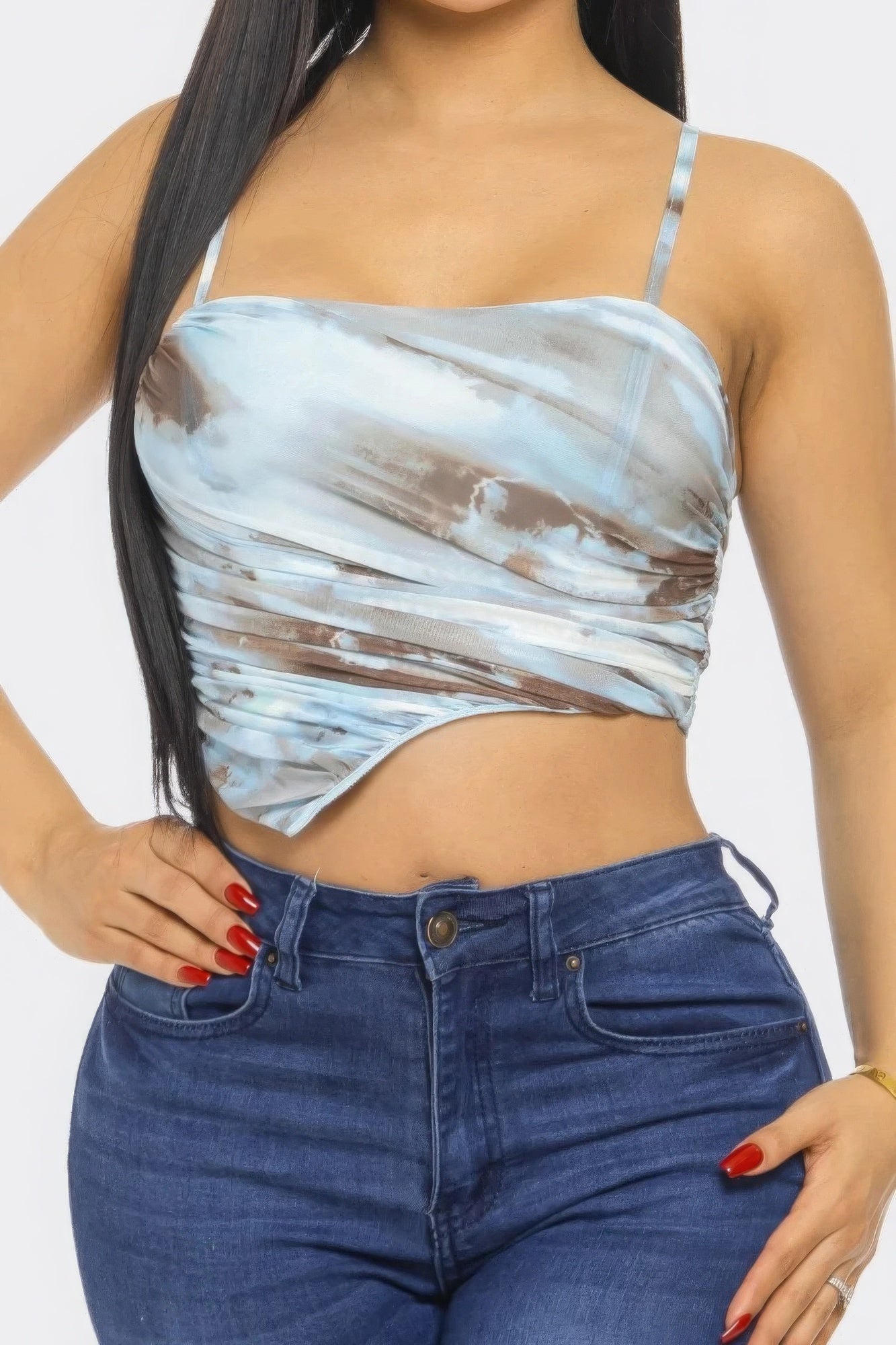 Women Mesh Print Top