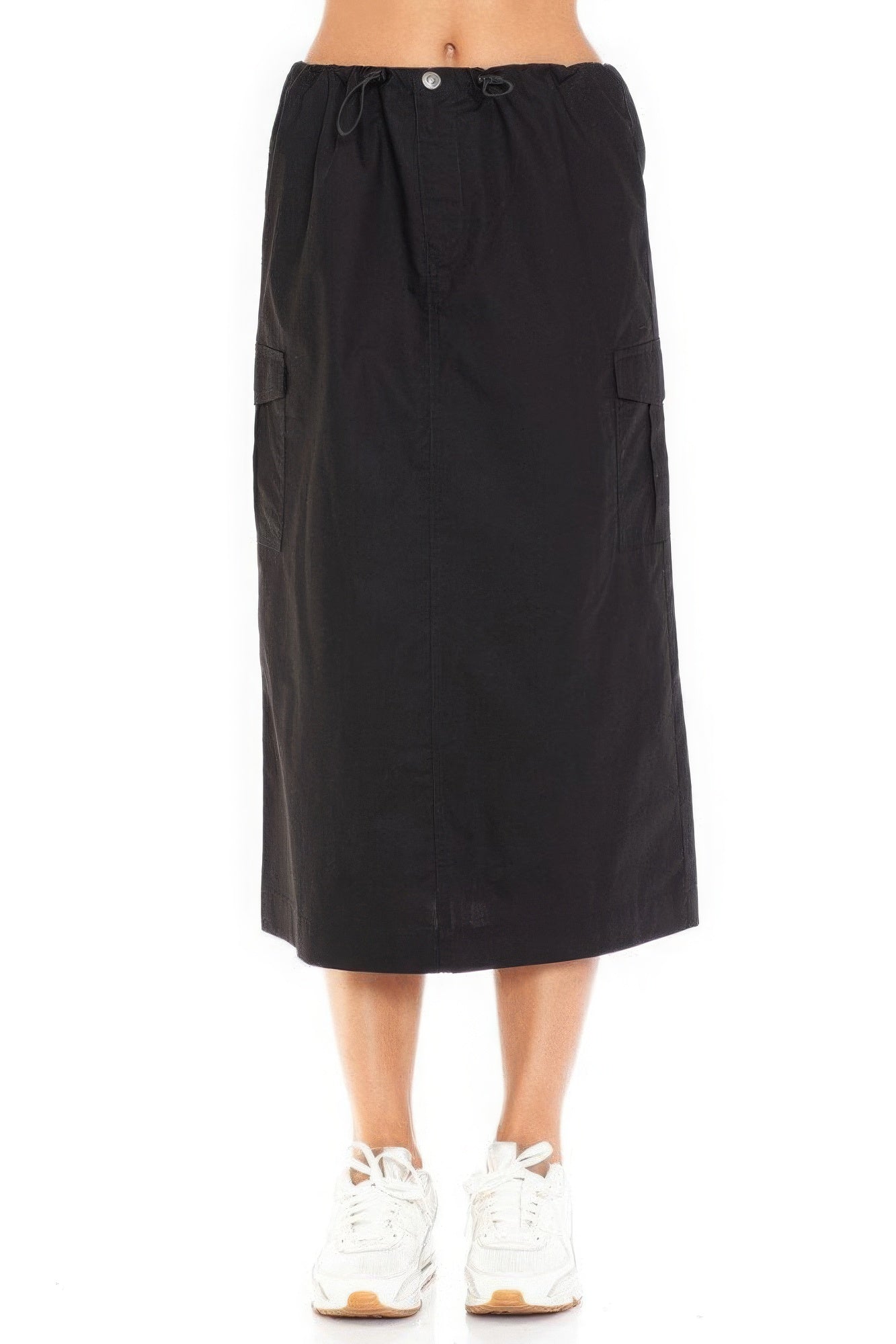 Women Cargo Skirt With Drawstring Midi Skirt