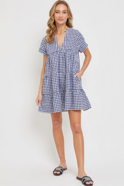 Light Blue Bodydoll Gingham Dress