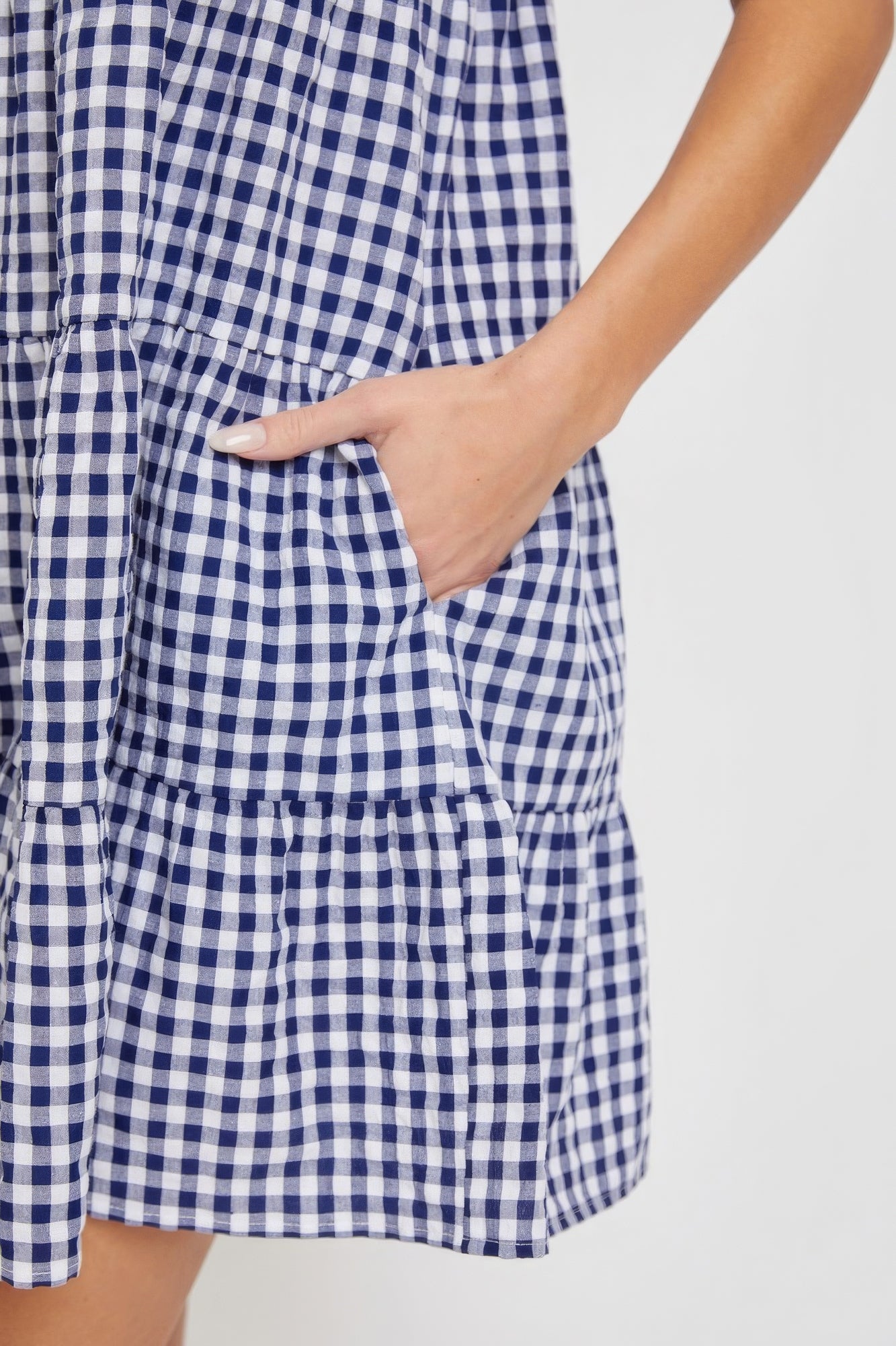 Light Blue Bodydoll Gingham Dress