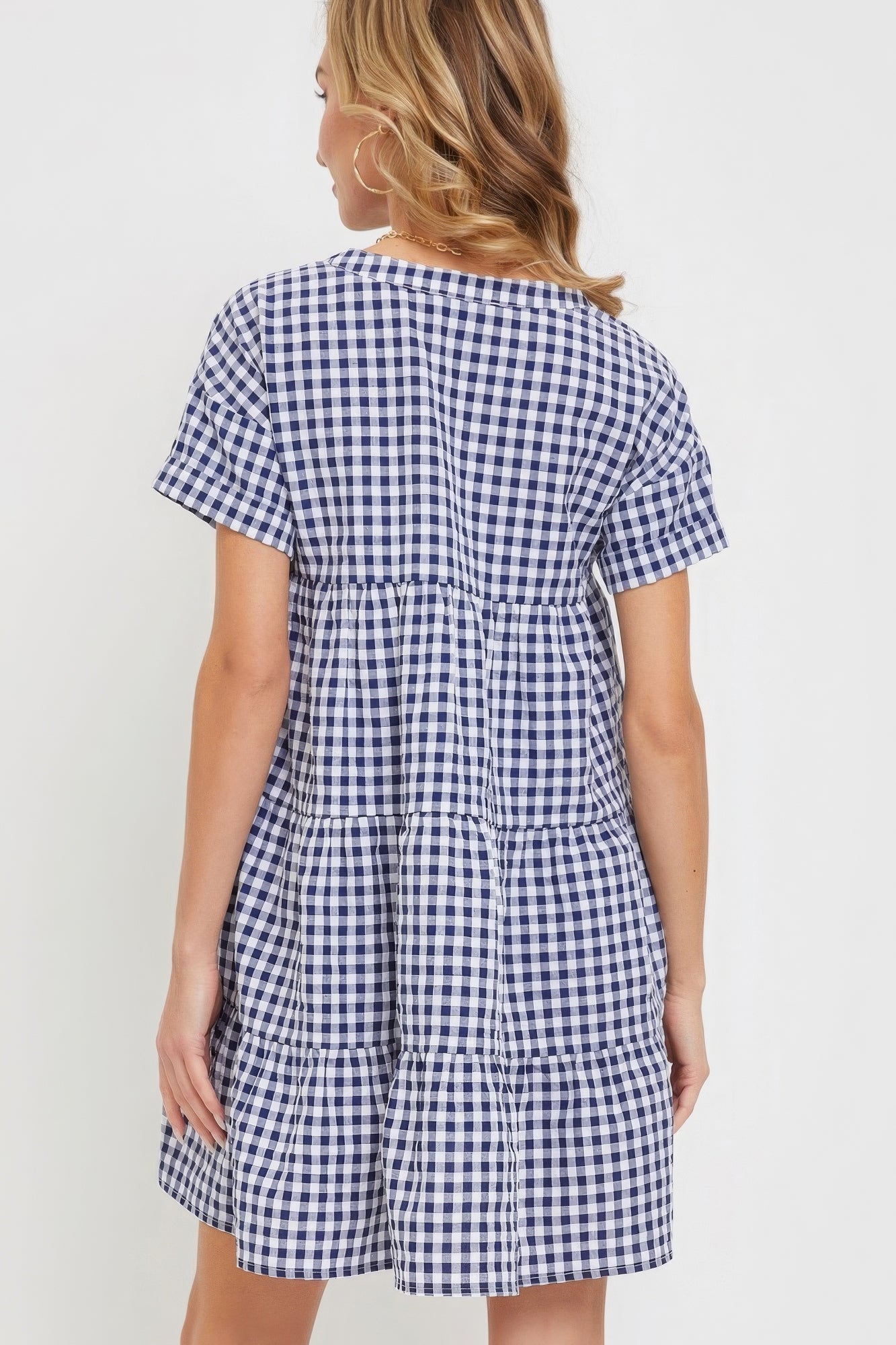 Light Blue Bodydoll Gingham Dress