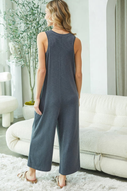 Dark Grey Buttondown Jumpsuit